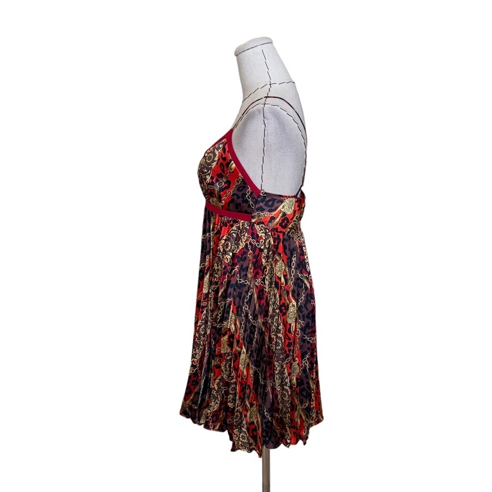 Vintage Y2K Baby Phat Baby Doll Slip Dress Gold Chain Leopard Print Hip Hop Med - Picture 7 of 10